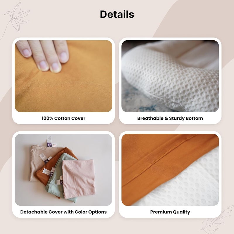 CooCooBaby Infant Lounger, Baby Nest Cover for Baby Girls & Boys, Newborn Essentials for Baby 0-12 Months, 100% Cotton Breathable (DustyRose) - Image 5